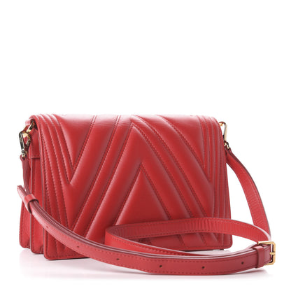 MCM Lambskin Quilted Small Patricia Crossbody Bag Ruby Red 3 of 10