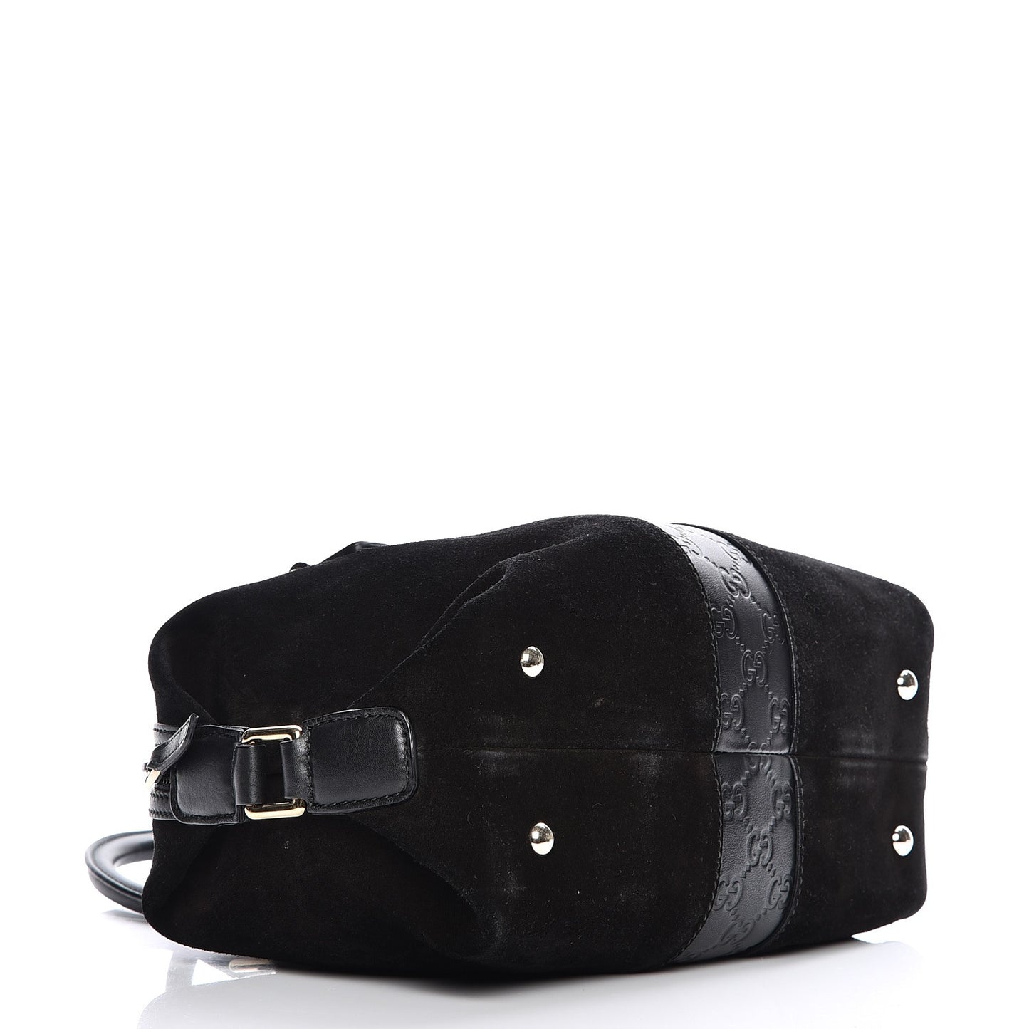 Suede Guccissima Small Boston Black