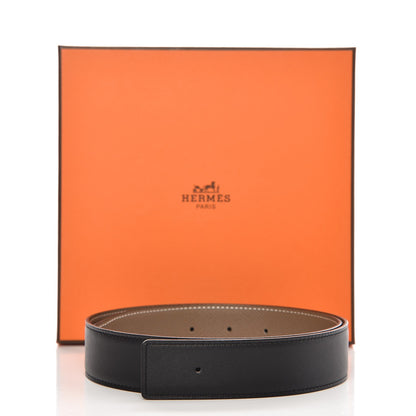 Hermes Swift Epsom 32mm Belt Strap 70 Black Etoupe 5 of 5