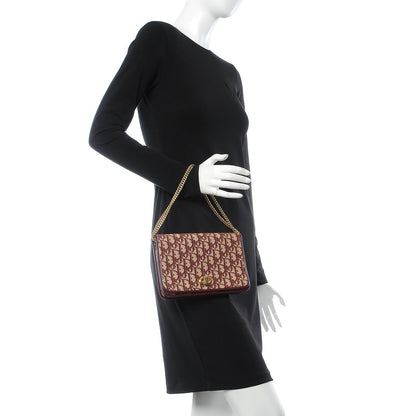 Christian Dior Monogram Chain Flap Burgundy 2 of 9