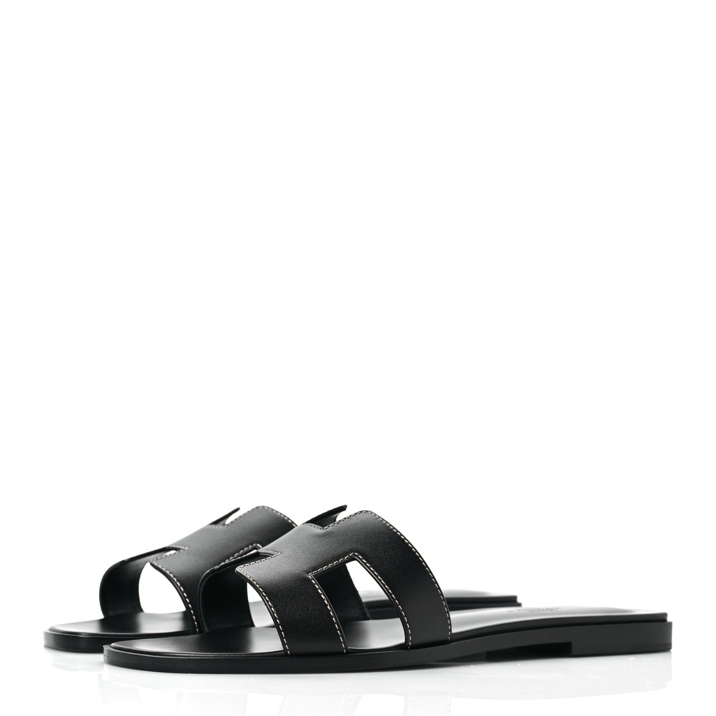 Box Calfskin Oran Sandals 38.5 Black