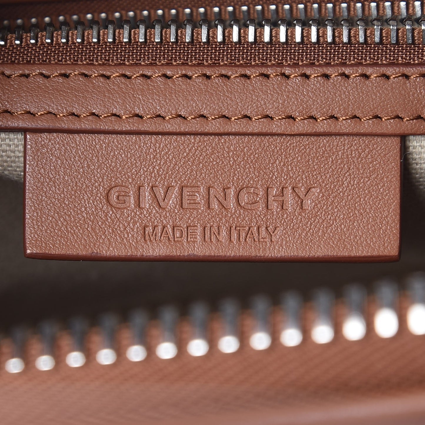 Calfskin Suede Small Studded Chevron Antigona Cognac