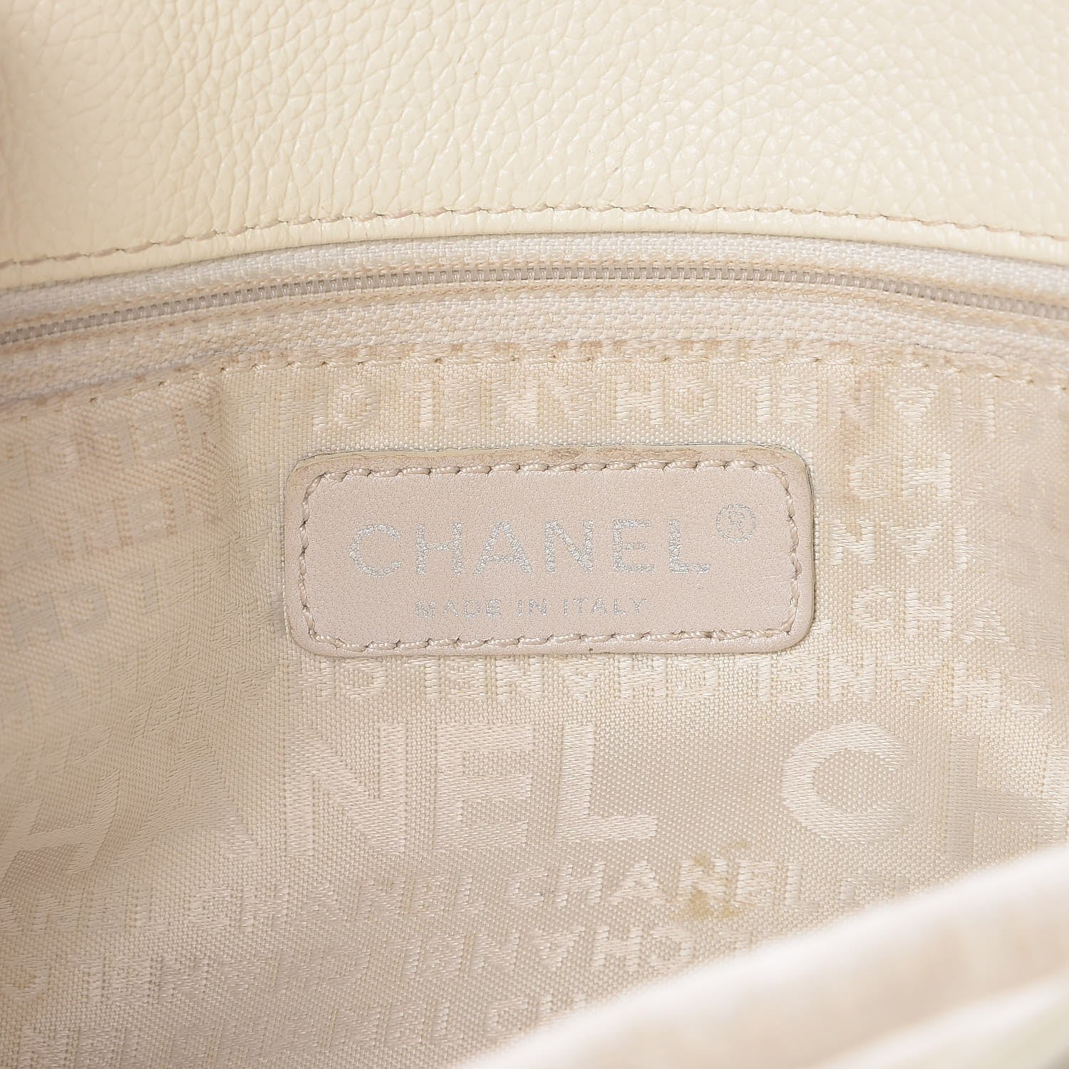Chanel Calfskin Mademoiselle Lock Cerf Shopper Tote White 6 of 23