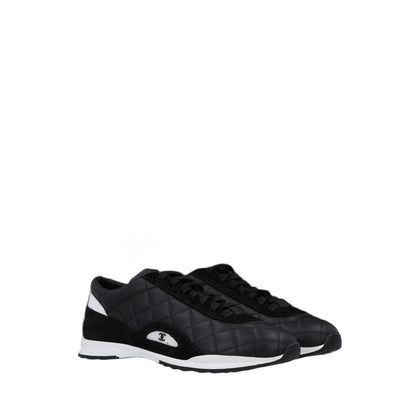 Chanel Suede Calfskin Quilted Sneakers 36.5 Black 4 of 12