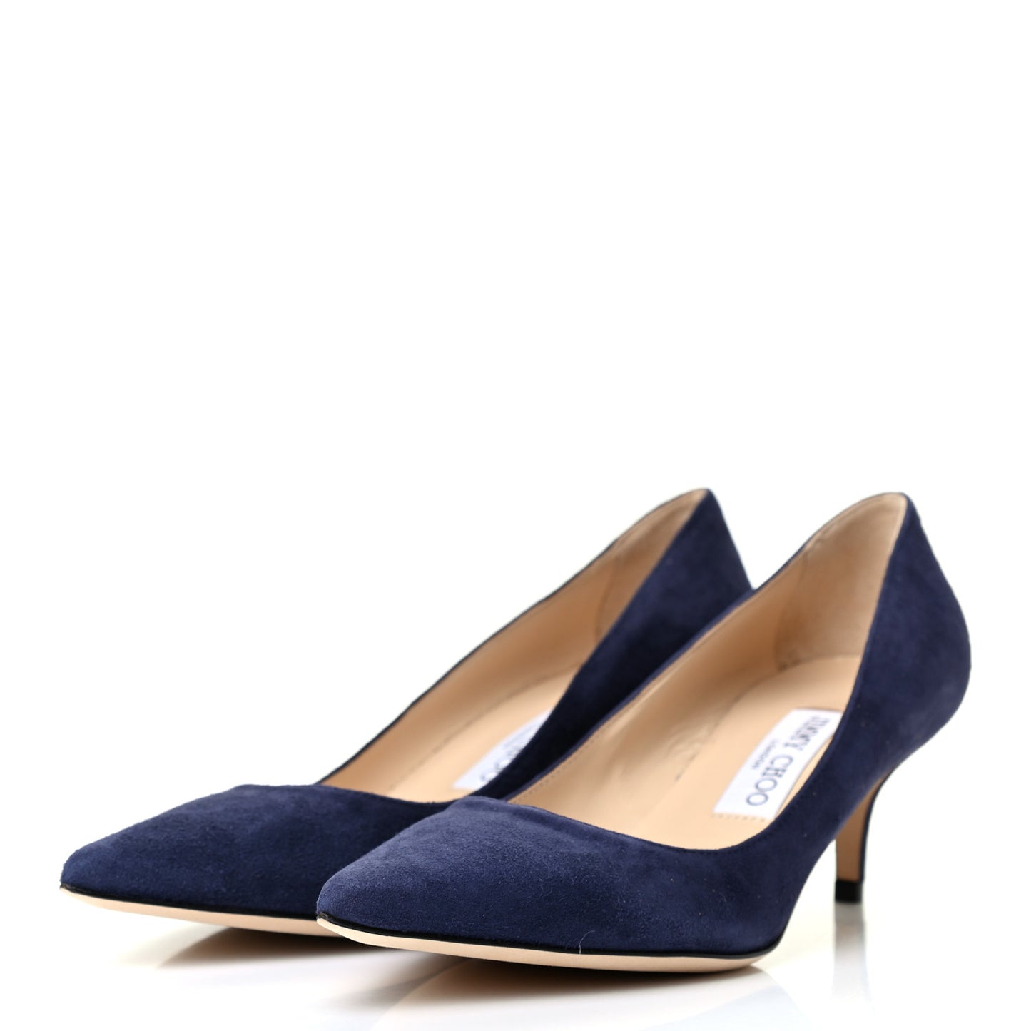 Suede Pointy Toe Aza 40 Kitten Heel Pumps 37.5 Navy