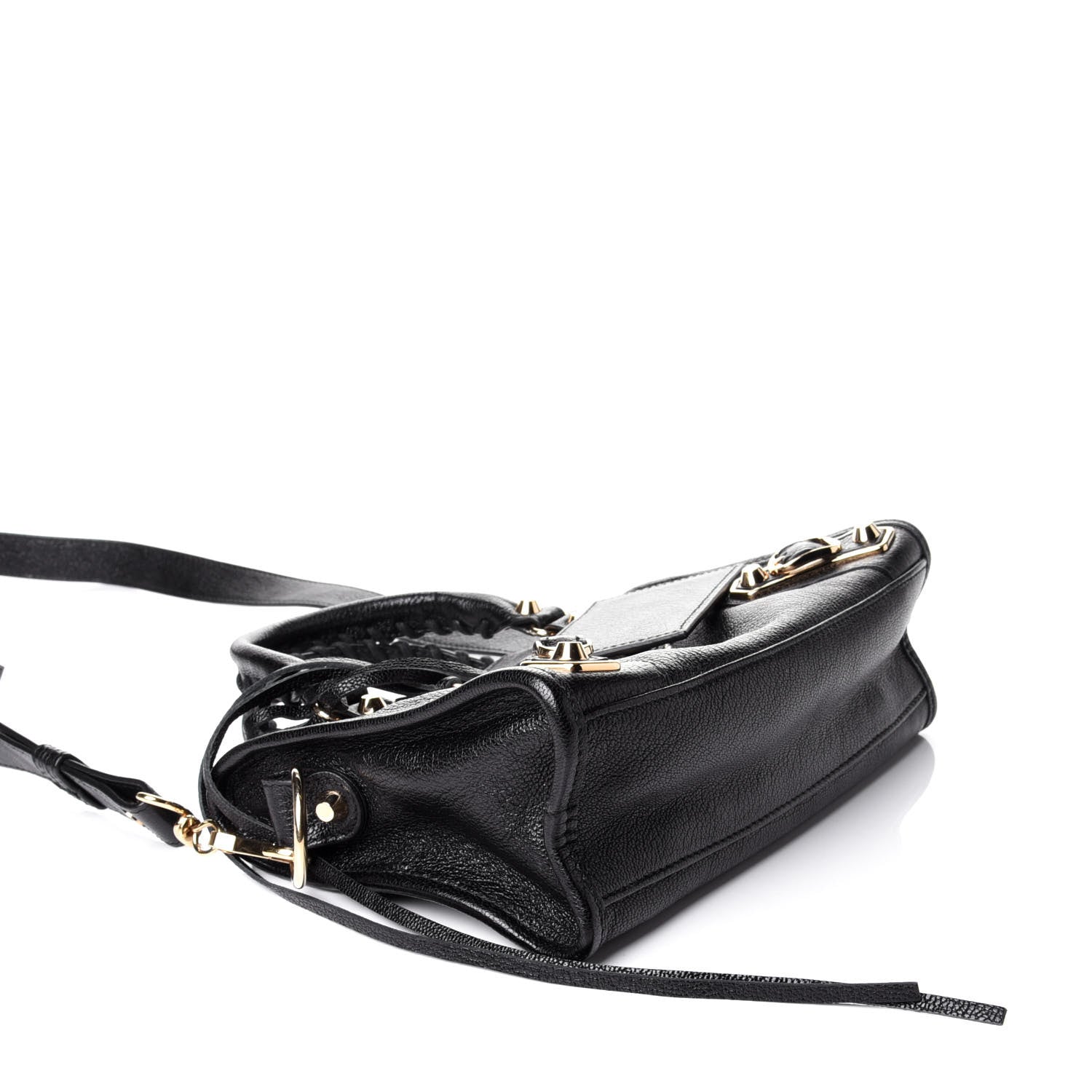 Balenciaga Chevre Gold Metallic Edge Hardware Mini City Black 5 of 10