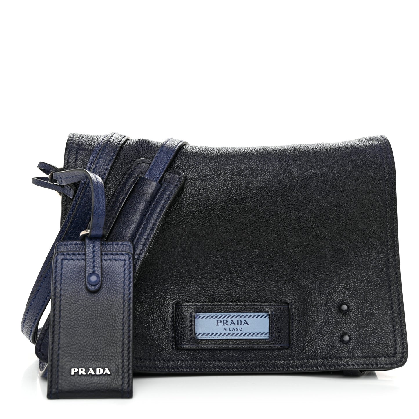Glace Calf Etiquette Flap Inchiostro Astrale