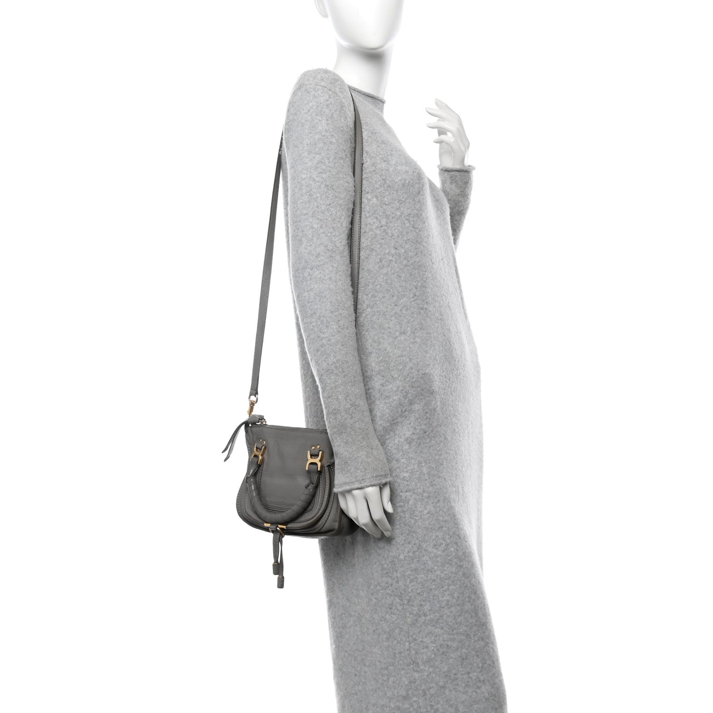 Calfskin Mini Marcie Satchel Cashmere Grey