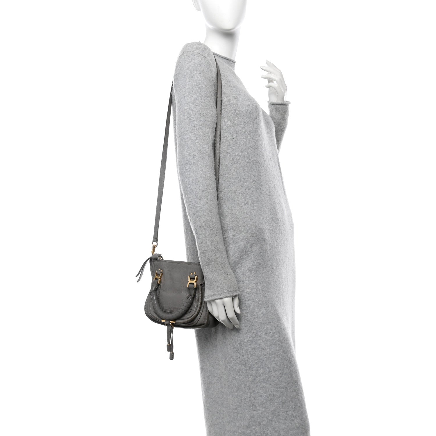 Chloe Calfskin Mini Marcie Satchel Cashmere Grey 2 of 14
