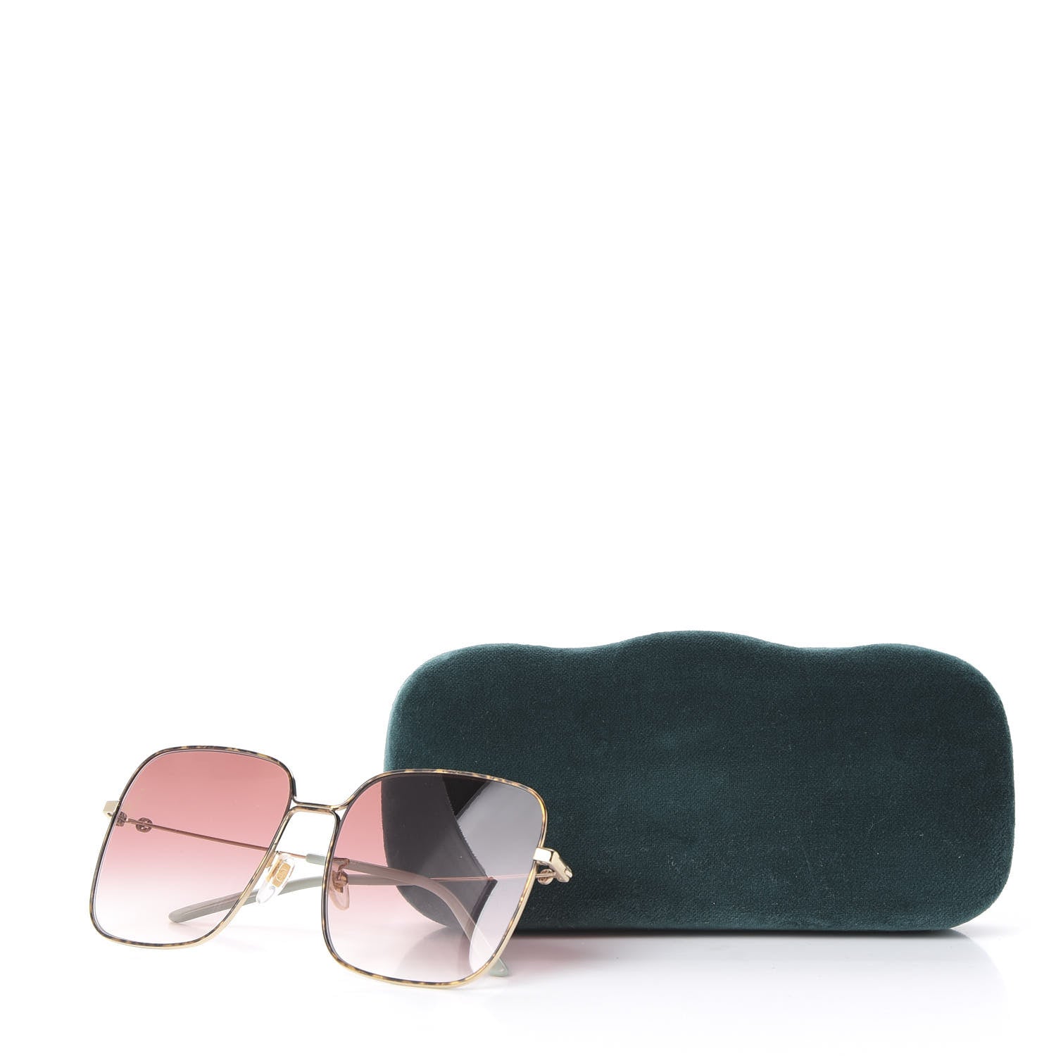 Gucci Metal Square Frame Sunglasses GG0443S Gold Pink 8 of 8