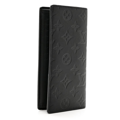 Louis Vuitton Calfskin Monogram Shadow Brazza Wallet Black 4 of 6