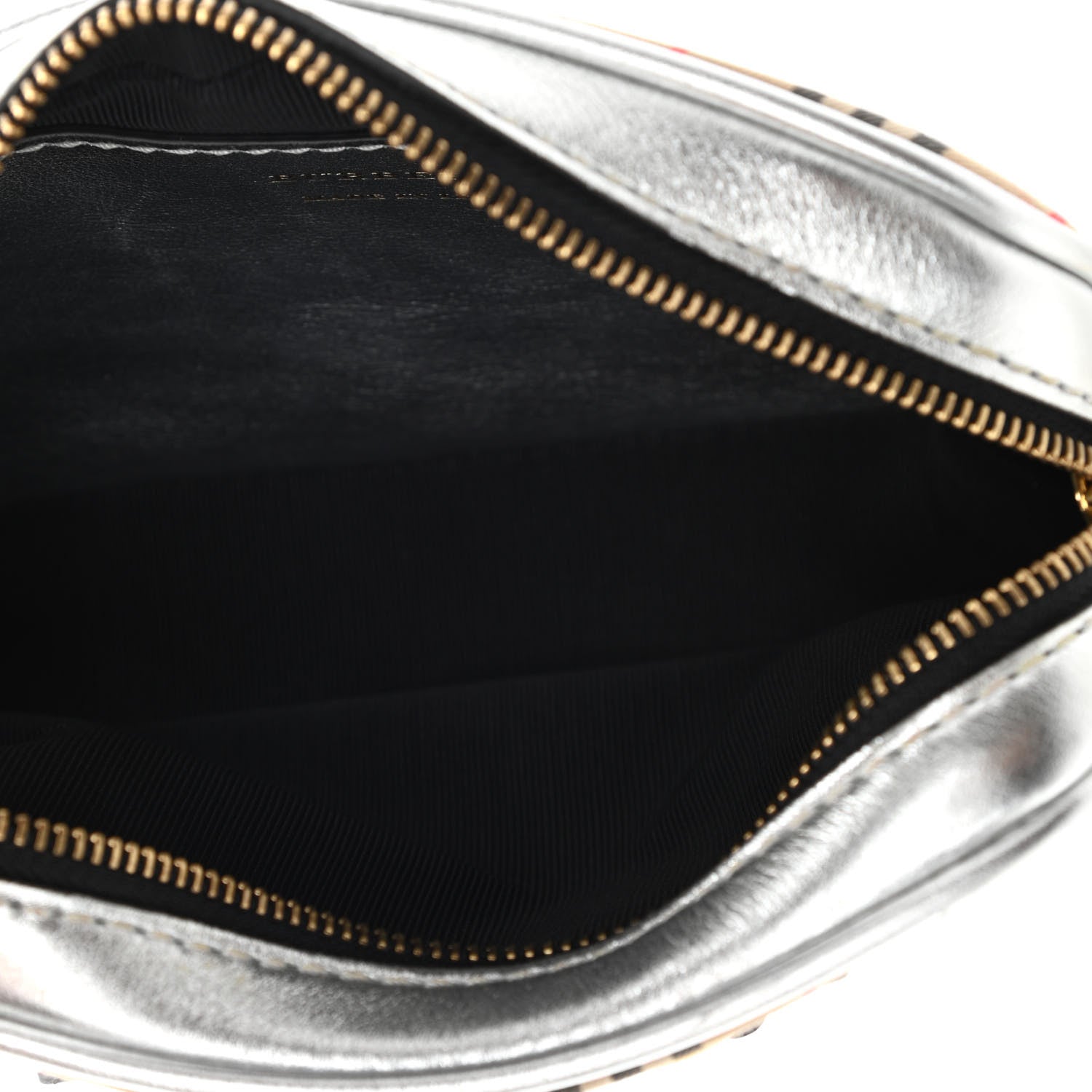 Burberry Metallic Smooth Calfskin 1983 Knight Check Link Bum Bag Silver 5 of 10