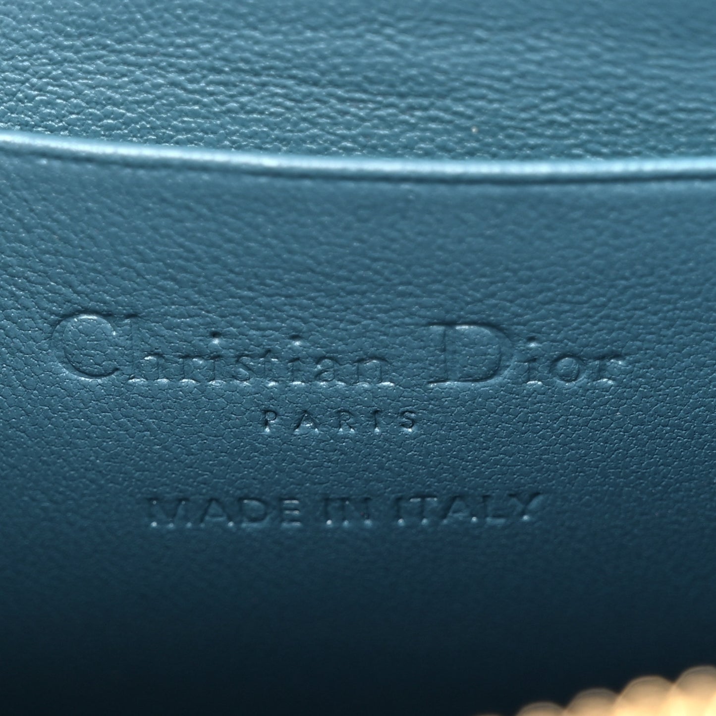 Lambskin Cannage Lady Dior Phone Holder Blue
