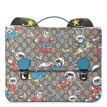 Gucci GG Supreme Monogram Space Cats Childrens Backpack Blue 1 of 9
