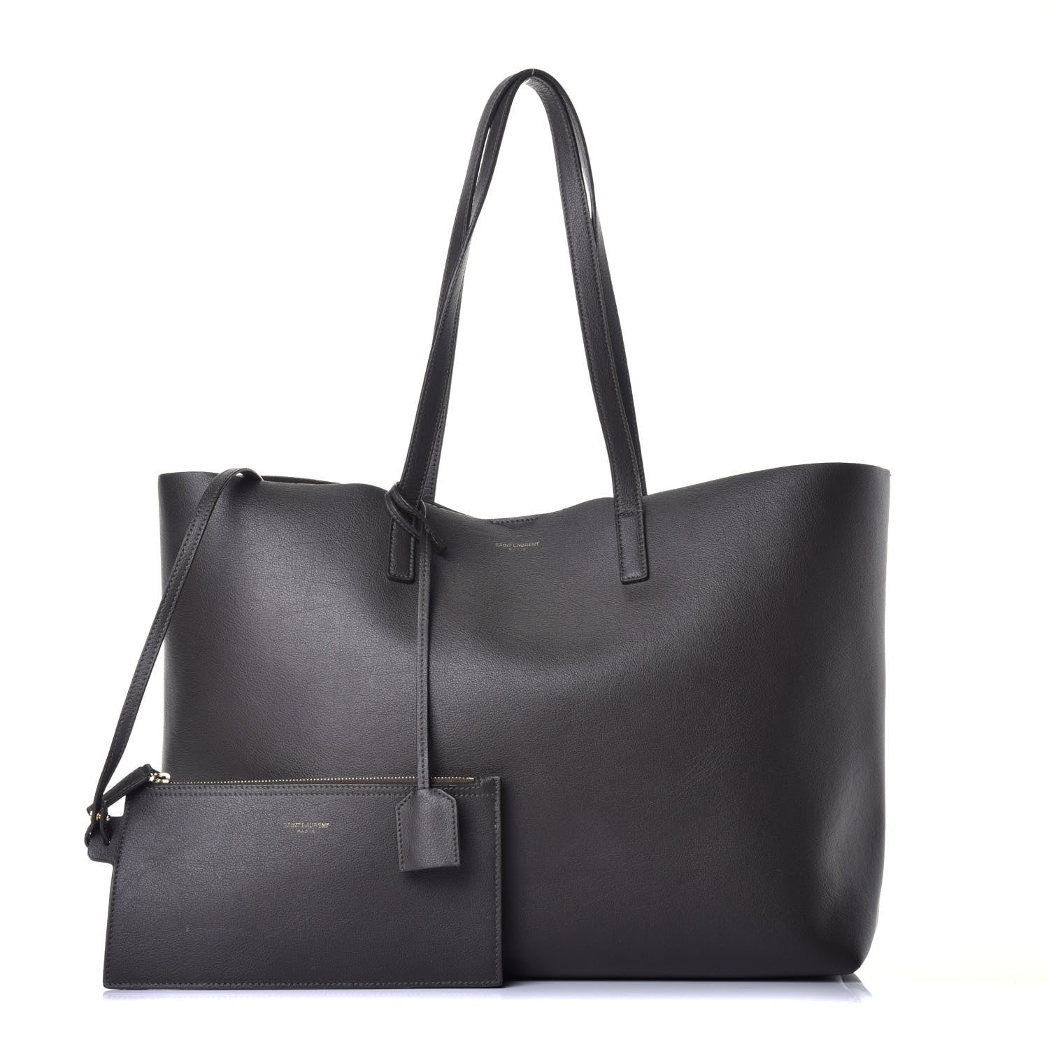Saint Laurent Calfskin Large Shopping Tote Black Earth 1 of 10