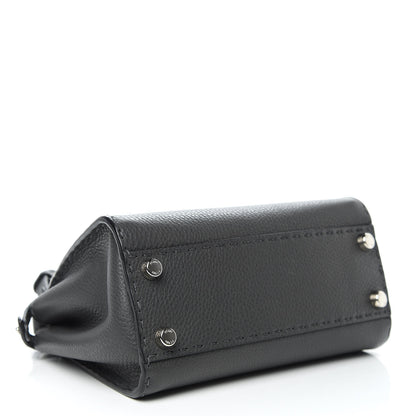 Fendi Cuoio Romano Selleria Bi-Color Mini Peekaboo Iconic Satchel Asfalto Latte 4 of 10