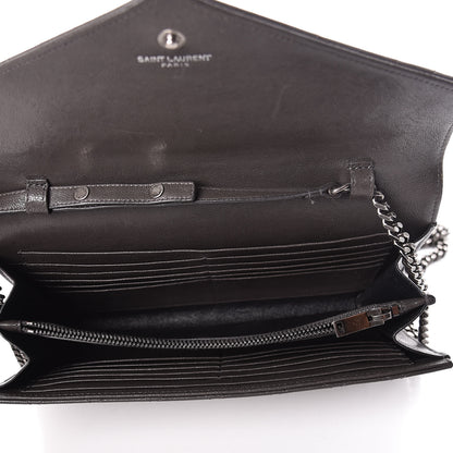 Saint Laurent Sheepskin Tri-Quilt Monogram Envelope Chain Wallet Earth 5 of 9