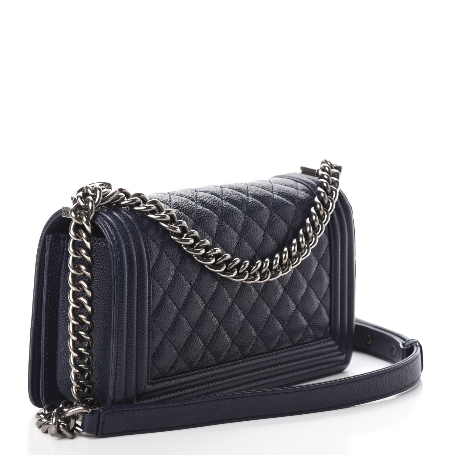 Chanel Caviar Quilted Medium Boy Flap Navy 3 of 10