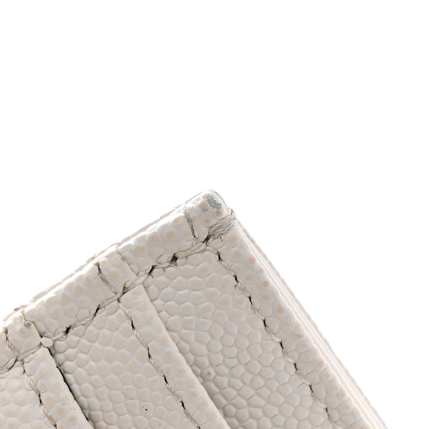 Chanel Caviar Metal Quilted Striated CC Card Holder White 10 of 11