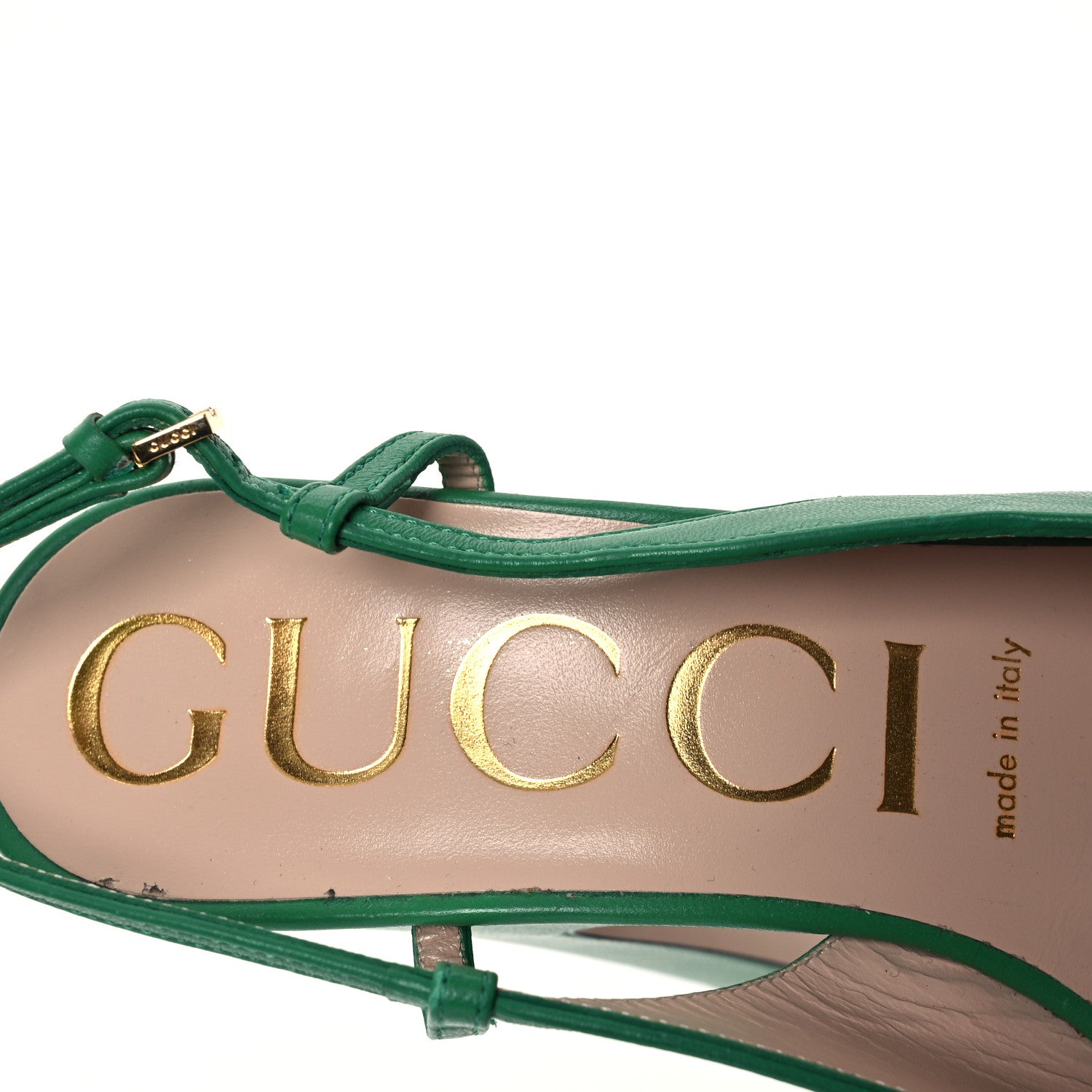 Gucci Nappa Horsebit Platform 35/120mm Slingback Pumps 38 New Shamrock 8 of 14