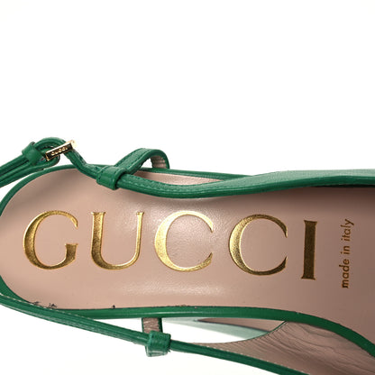 Gucci Nappa Horsebit Platform 35/120mm Slingback Pumps 38 New Shamrock 8 of 14