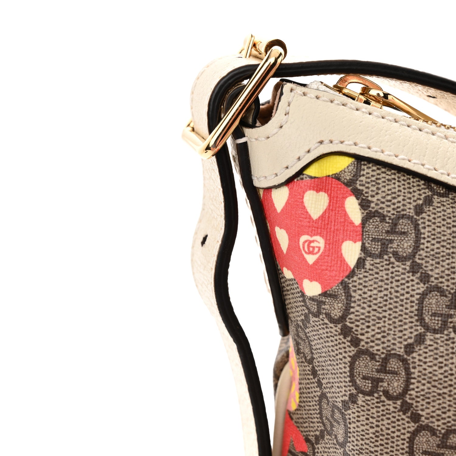 Gucci GG Supreme Monogram Les Pommes Small Ophidia Half Moon Hobo Beige Multicolor Mystic White 12 of 12