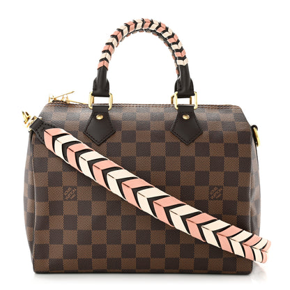 Louis Vuitton Damier Ebene Braided Speedy Bandouliere 25 Pink 1 of 9