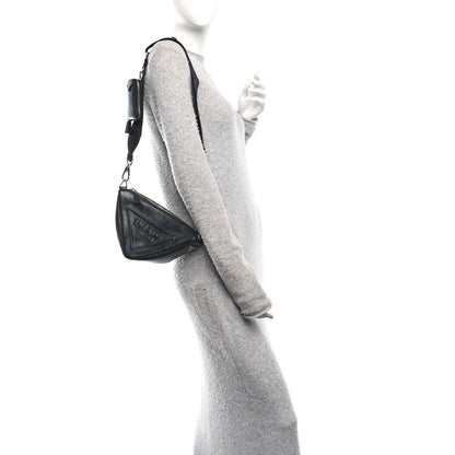 Prada Grace Lux Triangle Shoulder Bag Black 2 of 11