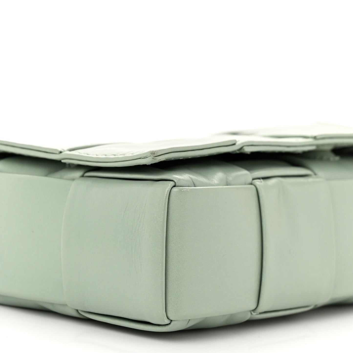 Paper Calfskin Maxi Intreccio Cassette Crossbody Bag Sage