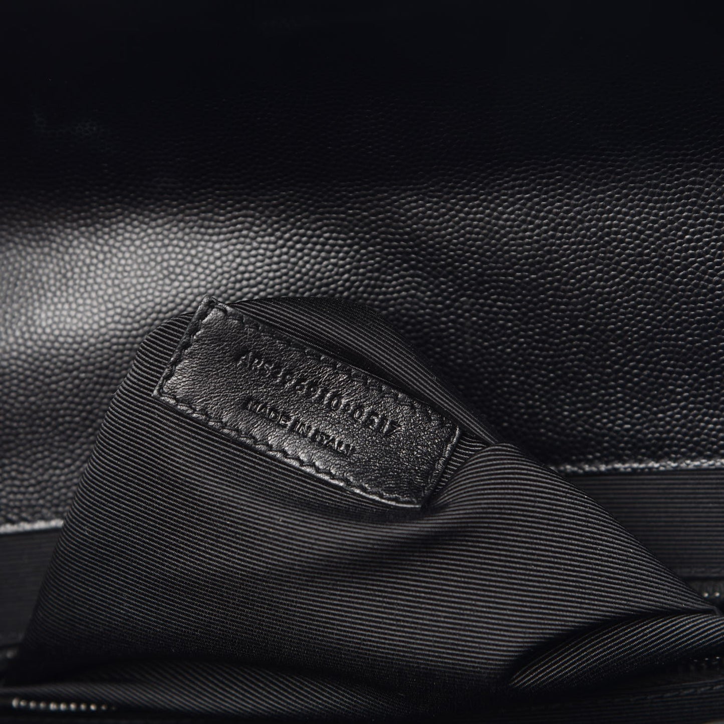 Grain De Poudre Textured Mixed Matelasse Large Triquilt Monogram Monochrome Satchel Black