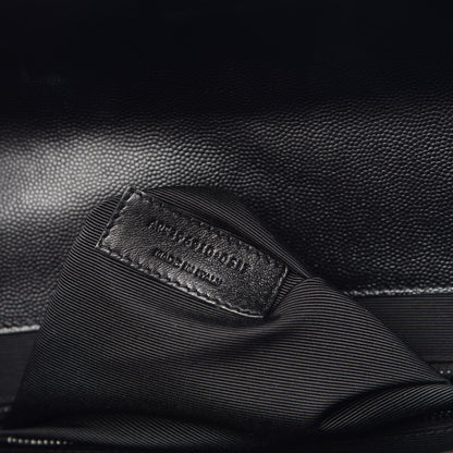 Saint Laurent Grain De Poudre Textured Mixed Matelasse Large Triquilt Monogram Monochrome Satchel Black 8 of 8