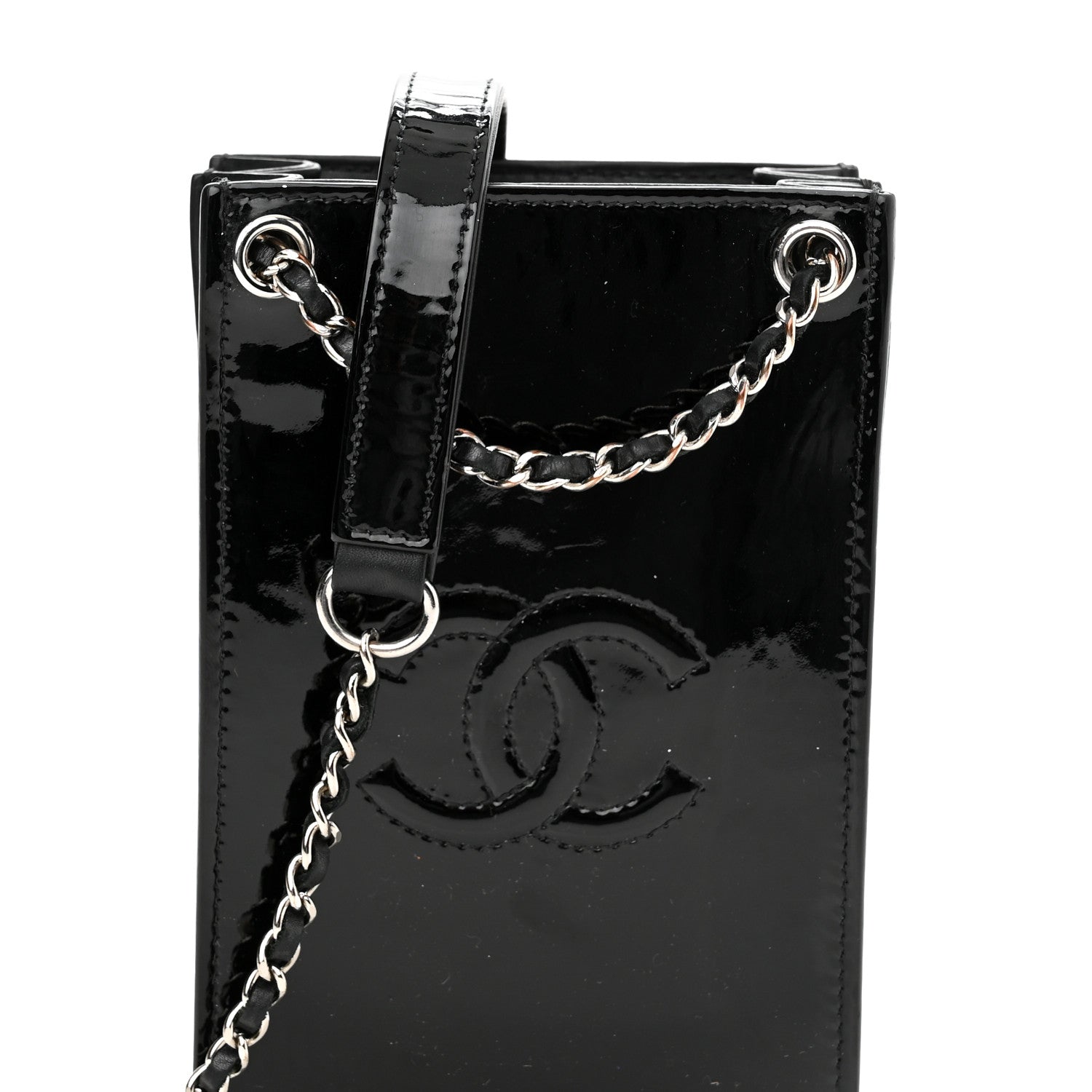 Chanel Patent CC Phone Holder Crossbody Black 8 of 11