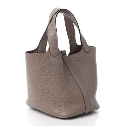 Hermes Taurillon Clemence Picotin Lock 18 PM Gris Asphalte 2 of 11