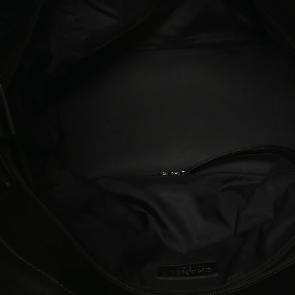 Chanel Coated Canvas Quilted Large Paris Biarritz Tote Black 5 of 10