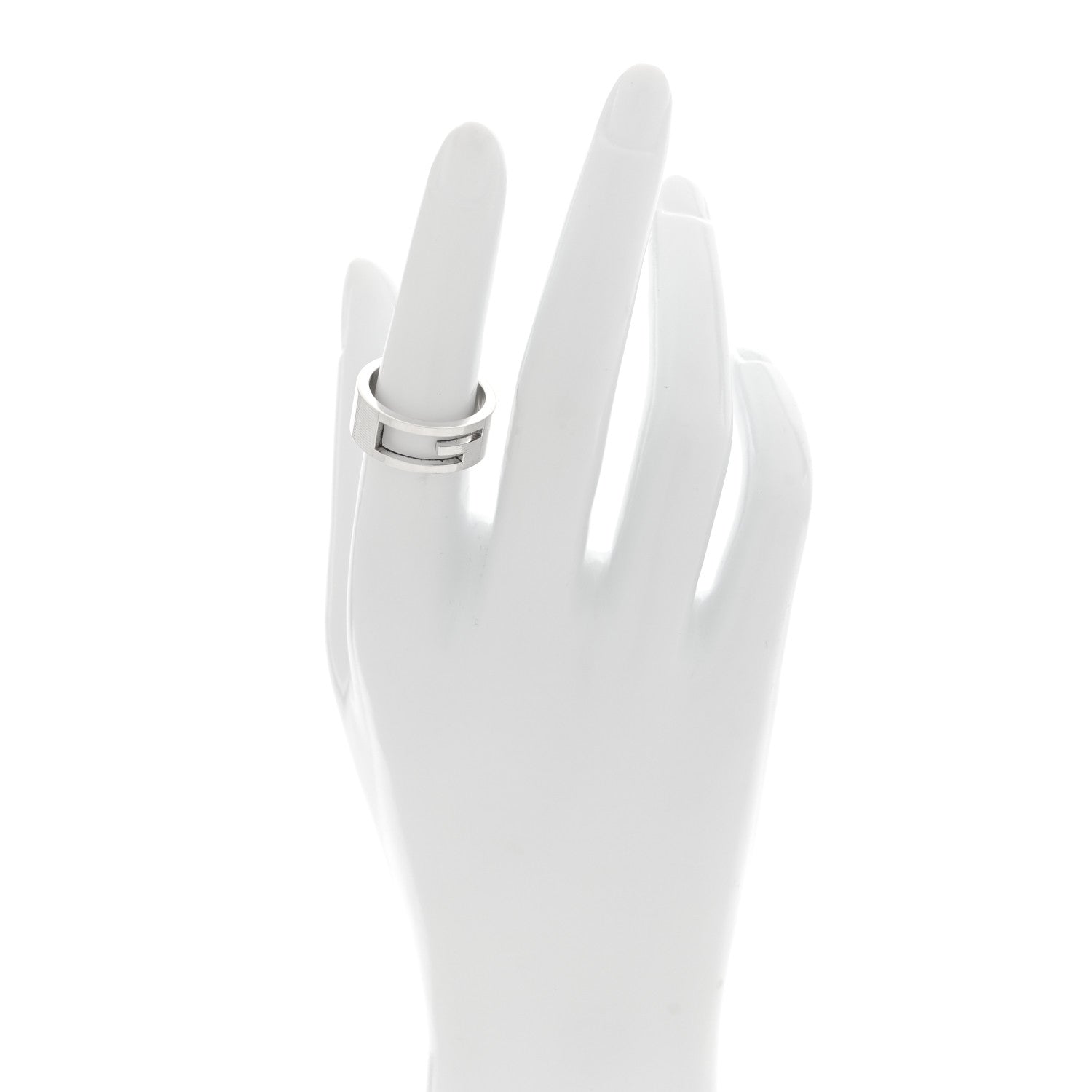 Gucci Sterling Silver G Cutout Ring 54 6.75 2 of 4
