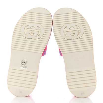 Gucci GG Supreme Joy Monogram Angelina Platform Slide Sandals 39.5 Fuxia Blue 5 of 8