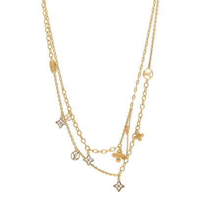 Louis Vuitton Metal Blooming Strass Necklace Gold 1 of 7
