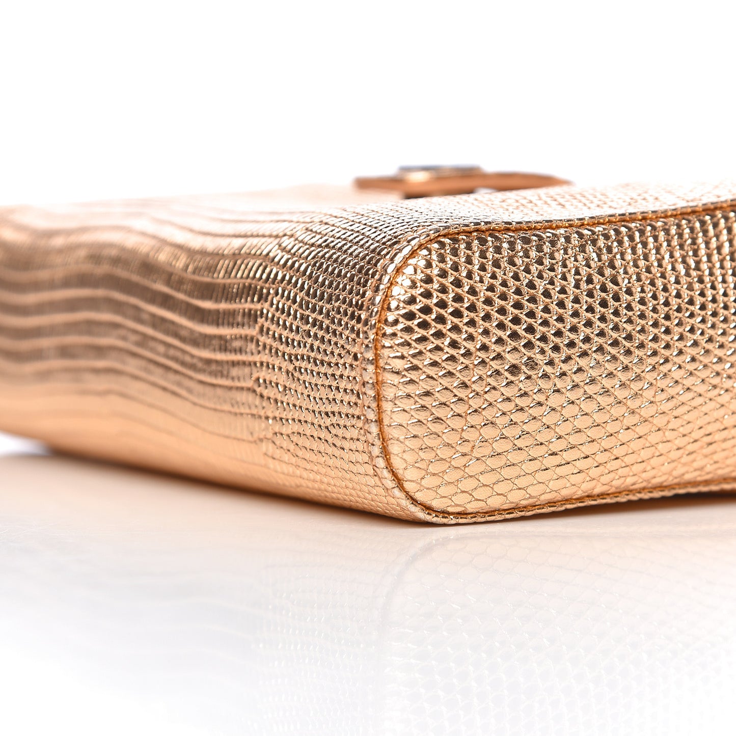 Lizard Mini Phone Holder Clutch Rose Gold