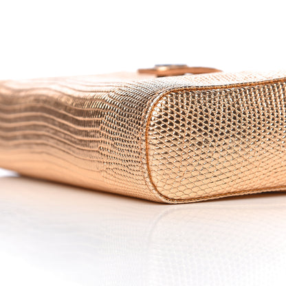 Chanel Lizard Mini Phone Holder Clutch Rose Gold 10 of 11