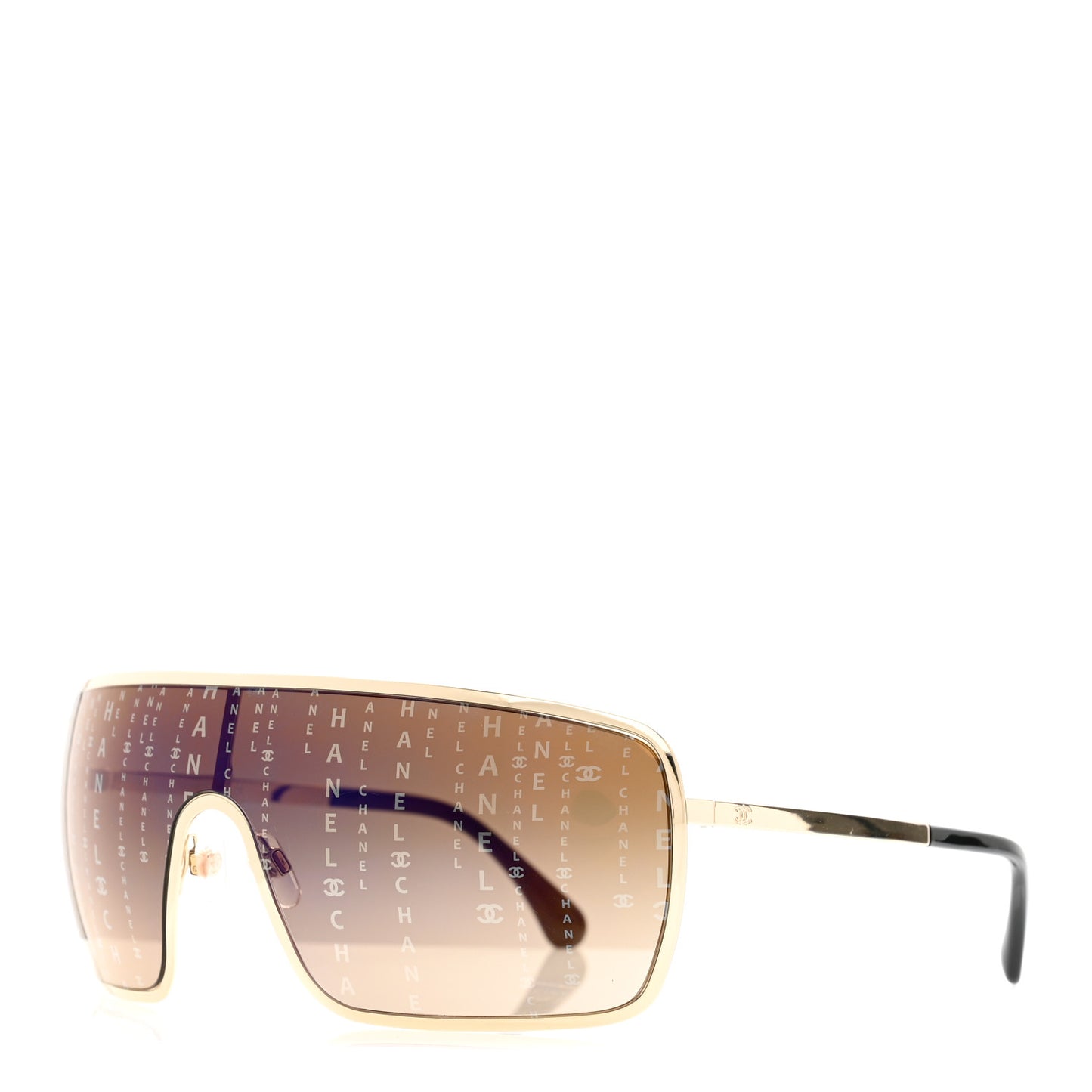 Metal Shield Runway Sunglasses 71213 Gold
