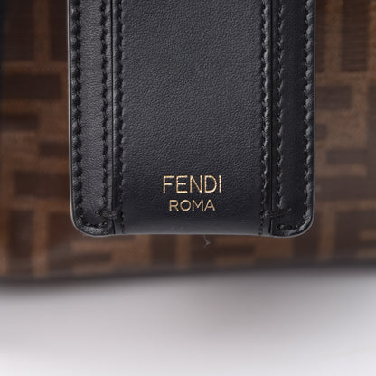Fendi Glazed Fabric Vitello Century FF 1974 Stamp Patch Mini Peekaboo Defender Cover Mogano Panna Black 5 of 7