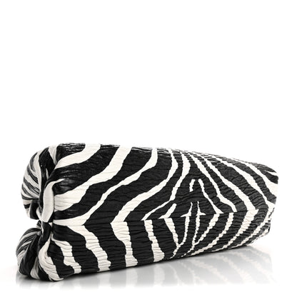 Bottega Veneta Nappa Zebra Print The Pouch Oversized Clutch White Black 4 of 10