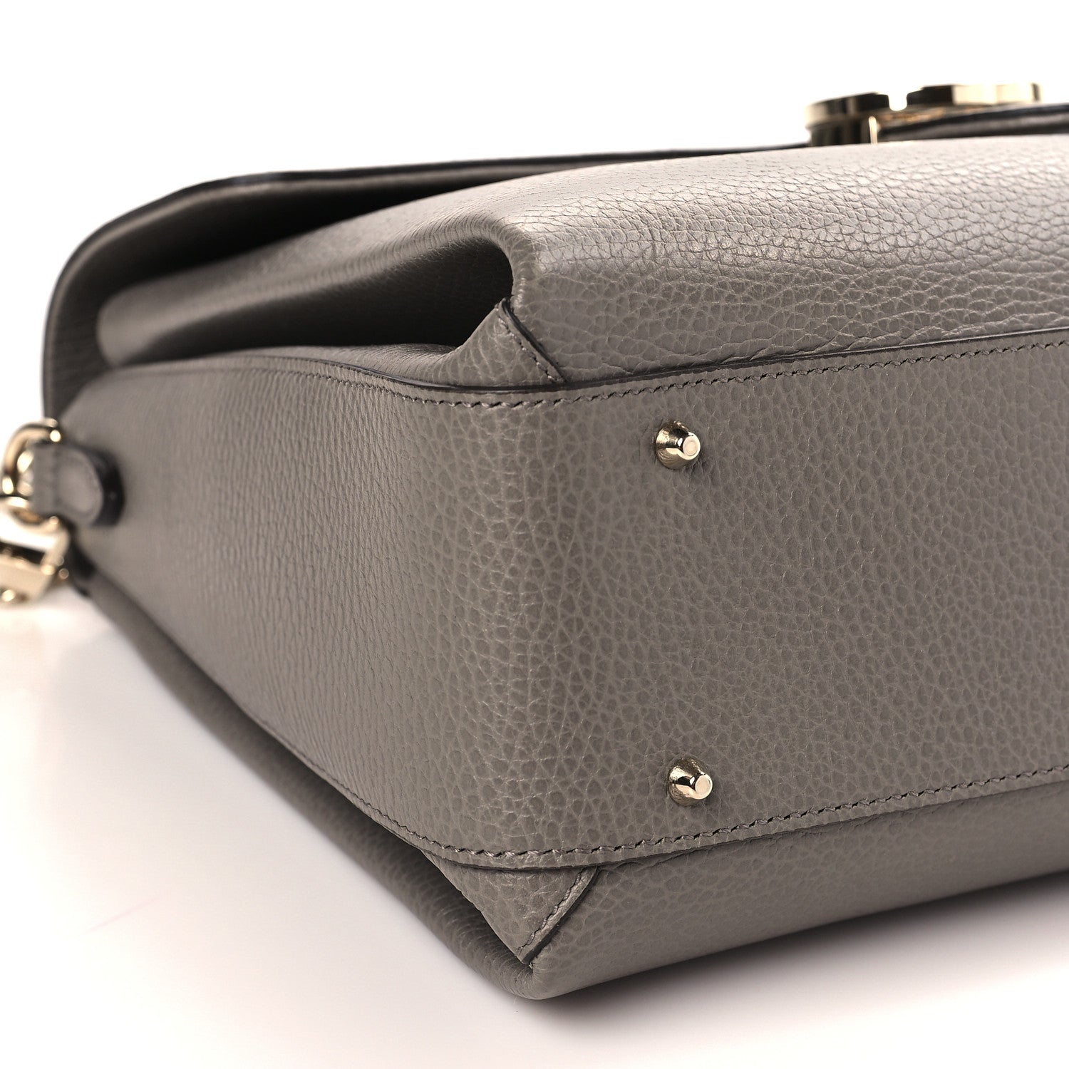 Gucci Dollar Calfskin Medium Interlocking G Top Handle Shoulder Bag Loess 8 of 9