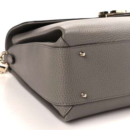 Gucci Dollar Calfskin Medium Interlocking G Top Handle Shoulder Bag Loess 8 of 9