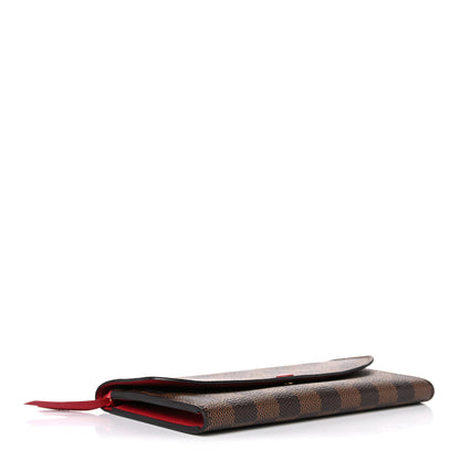 Louis Vuitton Damier Ebene Emilie Wallet Red 5 of 12