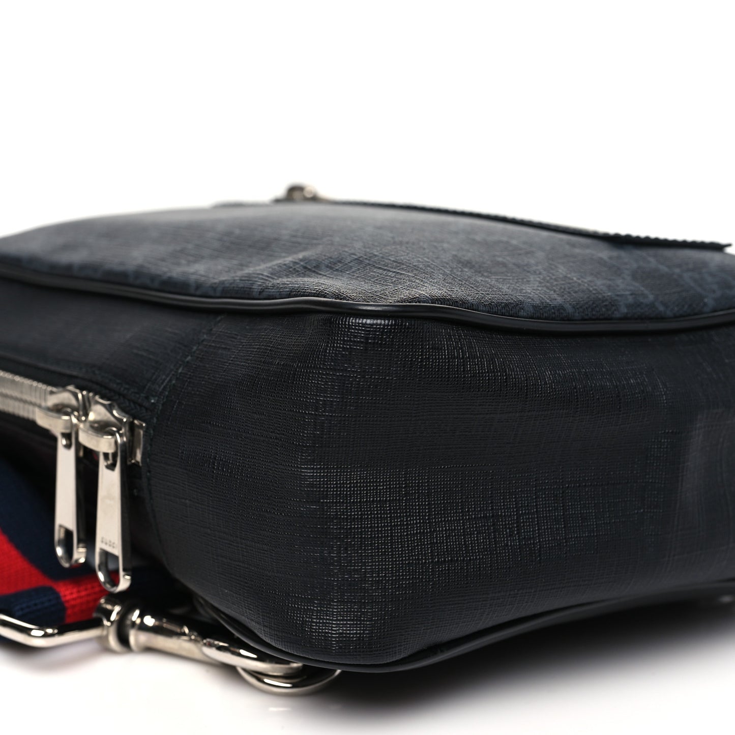 GG Supreme Monogram Web Belt Bag Black Grey