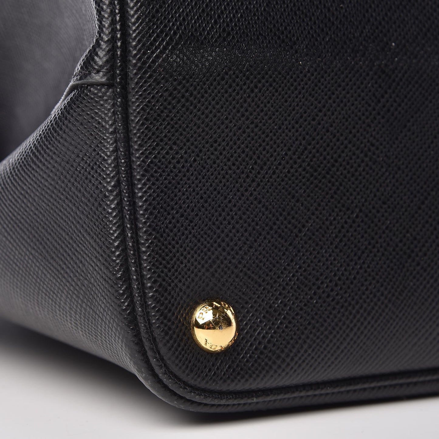Saffiano Cuir Large Double Bag Black Fuoco