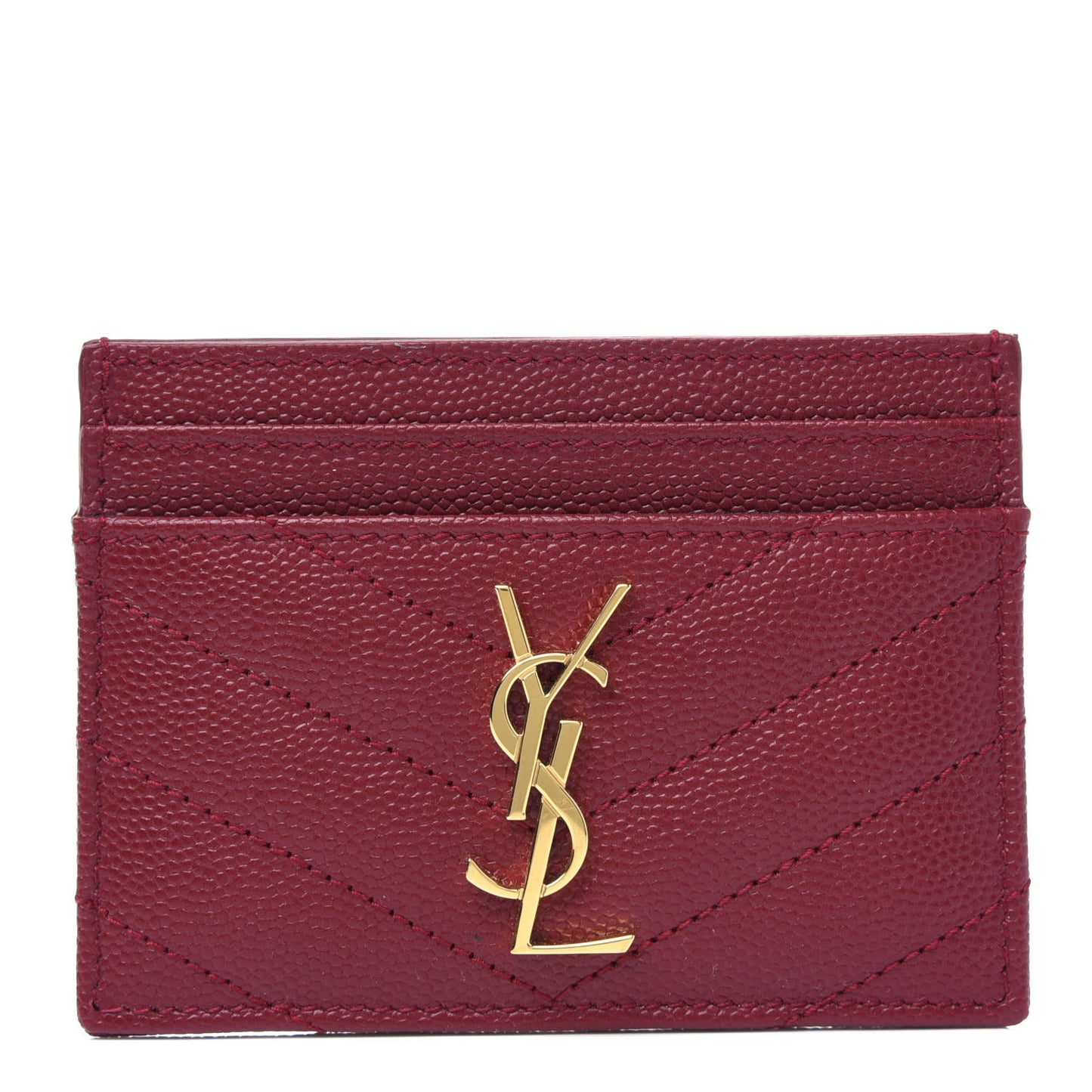 Grain De Poudre Matelasse Chevron Monogram Credit Card Case Opyum Red