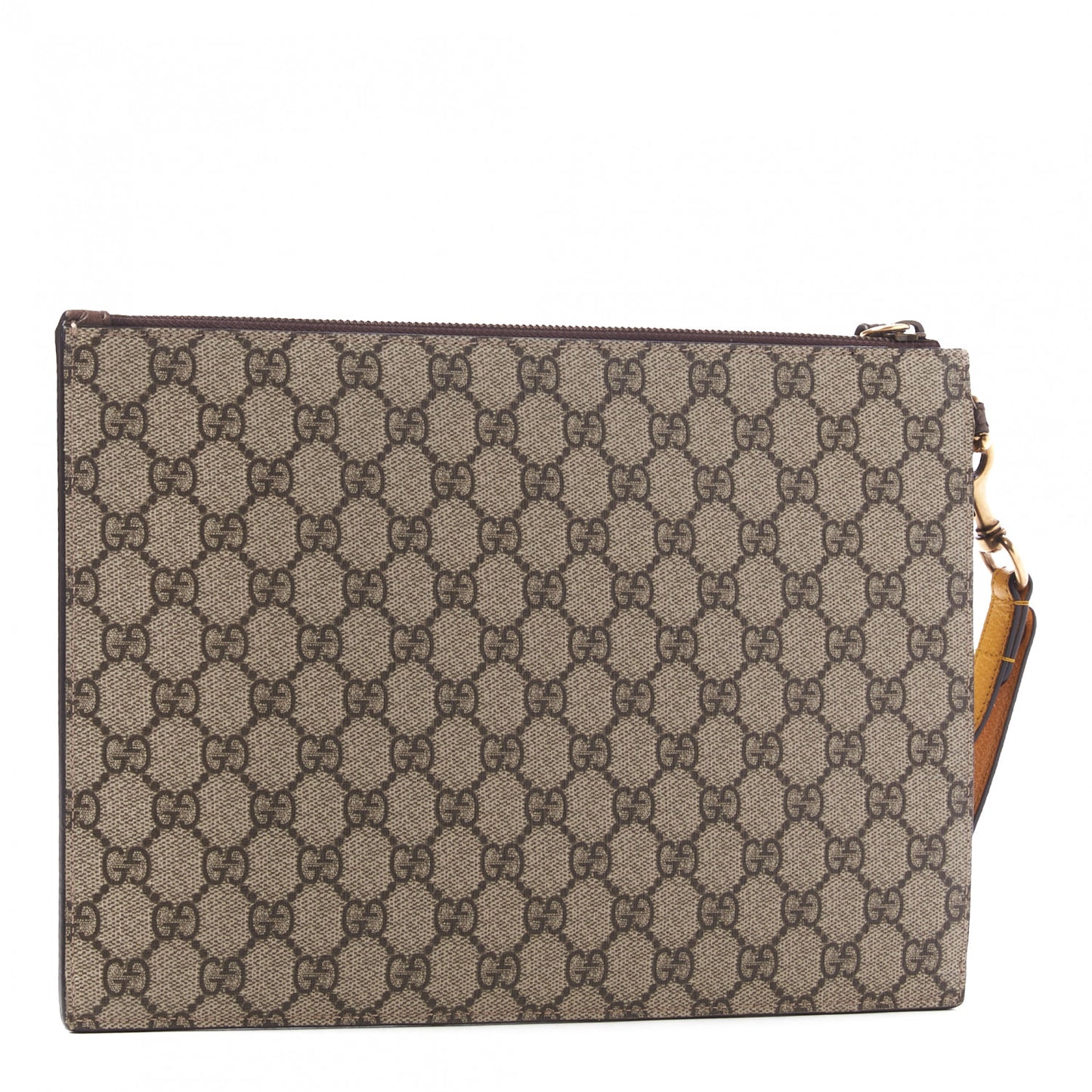 GG Supreme Monogram Neo Vintage Zip Wristlet Pouch Beige New Acero Crop