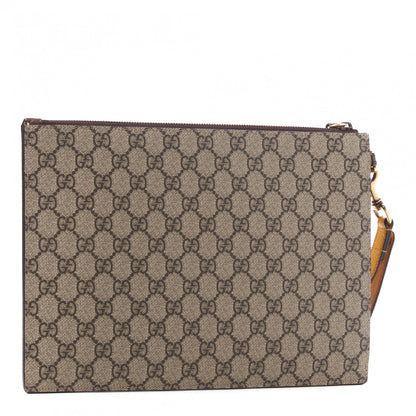 Gucci GG Supreme Monogram Neo Vintage Zip Wristlet Pouch Beige New Acero Crop 2 of 8